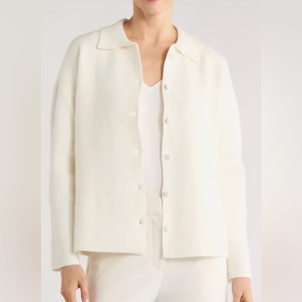 Cyrus Cream textured sweater jacket
